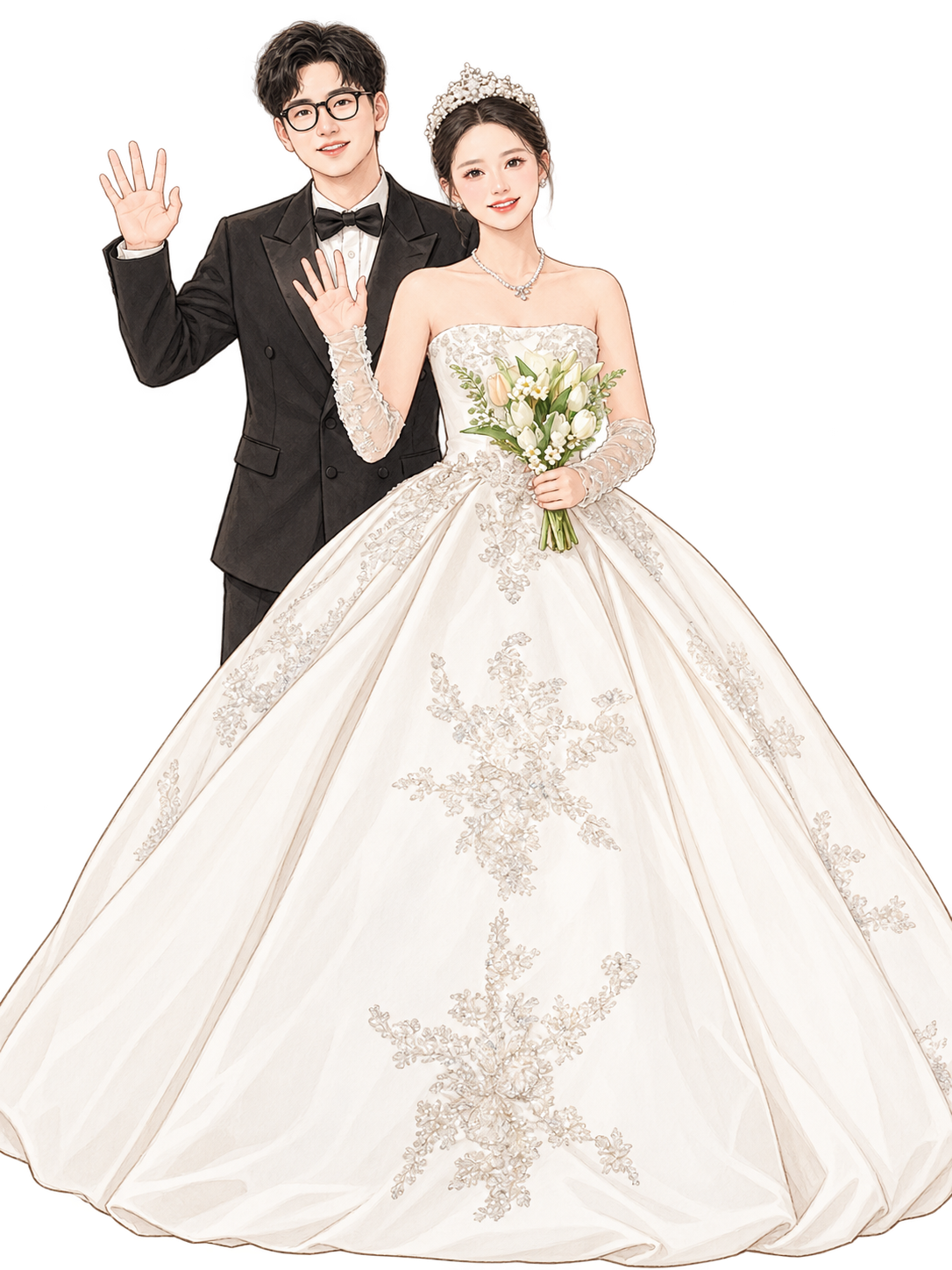 婚礼回执插画